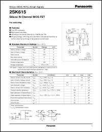 datasheet for 2SK0615 by Panasonic - Semiconductor Company of Matsushita Electronics Corporation