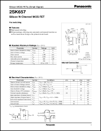 datasheet for 2SK0657 by Panasonic - Semiconductor Company of Matsushita Electronics Corporation