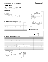 datasheet for 2SK0664 by Panasonic - Semiconductor Company of Matsushita Electronics Corporation