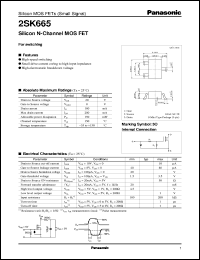 datasheet for 2SK0665 by Panasonic - Semiconductor Company of Matsushita Electronics Corporation