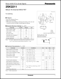 datasheet for 2SK2211 by Panasonic - Semiconductor Company of Matsushita Electronics Corporation