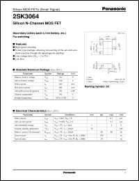 datasheet for 2SK3064 by Panasonic - Semiconductor Company of Matsushita Electronics Corporation