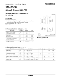 datasheet for 2SJ0536 by Panasonic - Semiconductor Company of Matsushita Electronics Corporation