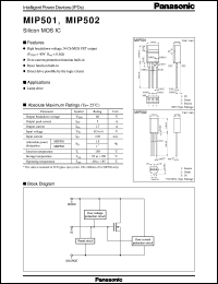 datasheet for MIP502 by Panasonic - Semiconductor Company of Matsushita Electronics Corporation