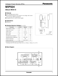 datasheet for MIP504 by Panasonic - Semiconductor Company of Matsushita Electronics Corporation