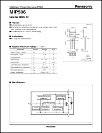 datasheet for MIP506 by Panasonic - Semiconductor Company of Matsushita Electronics Corporation