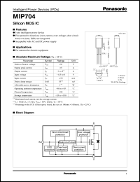 datasheet for MIP704 by Panasonic - Semiconductor Company of Matsushita Electronics Corporation