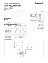 datasheet for MIP804 by Panasonic - Semiconductor Company of Matsushita Electronics Corporation