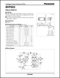 datasheet for MIP805 by Panasonic - Semiconductor Company of Matsushita Electronics Corporation