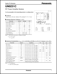 datasheet for UN0231C by Panasonic - Semiconductor Company of Matsushita Electronics Corporation