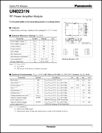datasheet for UN0231N by Panasonic - Semiconductor Company of Matsushita Electronics Corporation
