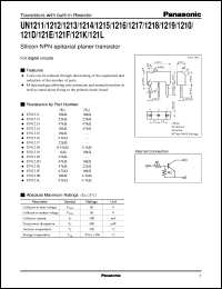 datasheet for UNR1210 by Panasonic - Semiconductor Company of Matsushita Electronics Corporation