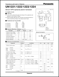 datasheet for UNR1221 by Panasonic - Semiconductor Company of Matsushita Electronics Corporation