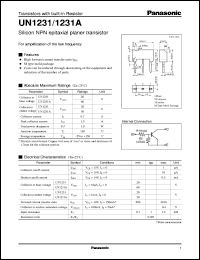 datasheet for UNR1231 by Panasonic - Semiconductor Company of Matsushita Electronics Corporation