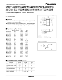 datasheet for UNR2210 by Panasonic - Semiconductor Company of Matsushita Electronics Corporation