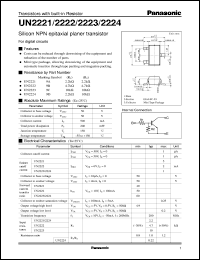datasheet for UNR2221 by Panasonic - Semiconductor Company of Matsushita Electronics Corporation