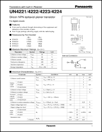 datasheet for UNR4222 by Panasonic - Semiconductor Company of Matsushita Electronics Corporation