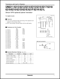 datasheet for UNR6210 by Panasonic - Semiconductor Company of Matsushita Electronics Corporation