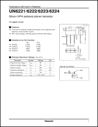 datasheet for UNR6221 by Panasonic - Semiconductor Company of Matsushita Electronics Corporation
