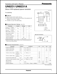 datasheet for UNR8231 by Panasonic - Semiconductor Company of Matsushita Electronics Corporation