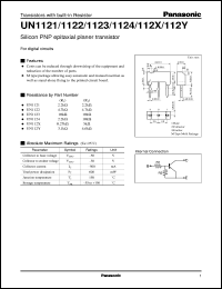 datasheet for UNR1121 by Panasonic - Semiconductor Company of Matsushita Electronics Corporation