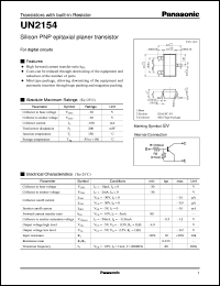 datasheet for UNR2154 by Panasonic - Semiconductor Company of Matsushita Electronics Corporation