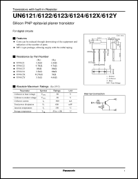 datasheet for UNR612X by Panasonic - Semiconductor Company of Matsushita Electronics Corporation
