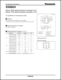 datasheet for XN04604 by Panasonic - Semiconductor Company of Matsushita Electronics Corporation