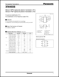 datasheet for XN04608 by Panasonic - Semiconductor Company of Matsushita Electronics Corporation