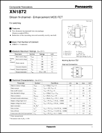 datasheet for XN01872 by Panasonic - Semiconductor Company of Matsushita Electronics Corporation