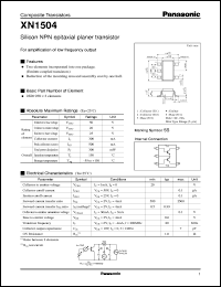 datasheet for XN01504 by Panasonic - Semiconductor Company of Matsushita Electronics Corporation