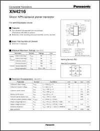 datasheet for XN04216 by Panasonic - Semiconductor Company of Matsushita Electronics Corporation