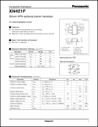 datasheet for XN0421F by Panasonic - Semiconductor Company of Matsushita Electronics Corporation