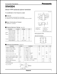 datasheet for XN04504 by Panasonic - Semiconductor Company of Matsushita Electronics Corporation