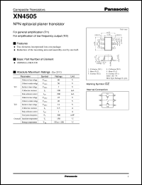 datasheet for XN04505 by Panasonic - Semiconductor Company of Matsushita Electronics Corporation