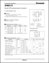 datasheet for XN06215 by Panasonic - Semiconductor Company of Matsushita Electronics Corporation