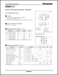 datasheet for XN04111 by Panasonic - Semiconductor Company of Matsushita Electronics Corporation