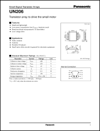 datasheet for UNA0206 by Panasonic - Semiconductor Company of Matsushita Electronics Corporation