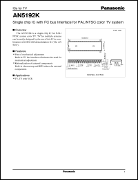 datasheet for AN5192K by Panasonic - Semiconductor Company of Matsushita Electronics Corporation