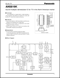datasheet for AN5819K by Panasonic - Semiconductor Company of Matsushita Electronics Corporation