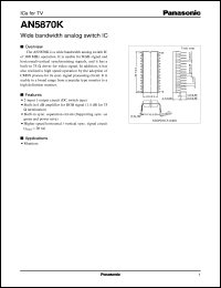 datasheet for AN5870K by Panasonic - Semiconductor Company of Matsushita Electronics Corporation