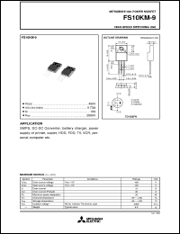 datasheet for FS10KM-9 by Mitsubishi Electric Corporation, Semiconductor Group