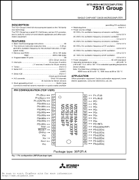 datasheet for M37531M4-XXXSP by Mitsubishi Electric Corporation, Semiconductor Group