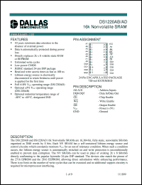 datasheet for DS1220AB-100 by Dallas Semiconductor