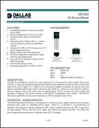 datasheet for DS1233-10 by Dallas Semiconductor