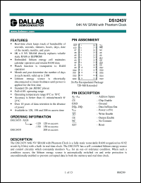 datasheet for DS1243Y by Dallas Semiconductor