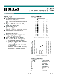 datasheet for DS1250W-100 by Dallas Semiconductor
