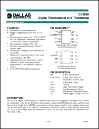 datasheet for DS1620 by Dallas Semiconductor