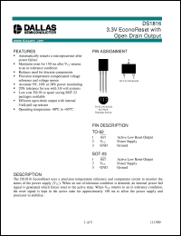 datasheet for DS1816-10 by Dallas Semiconductor