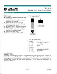 datasheet for DS1817-10 by Dallas Semiconductor